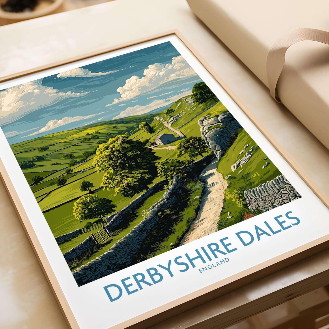 Derbyshire Dales Vintage Travel Poster Art Print
