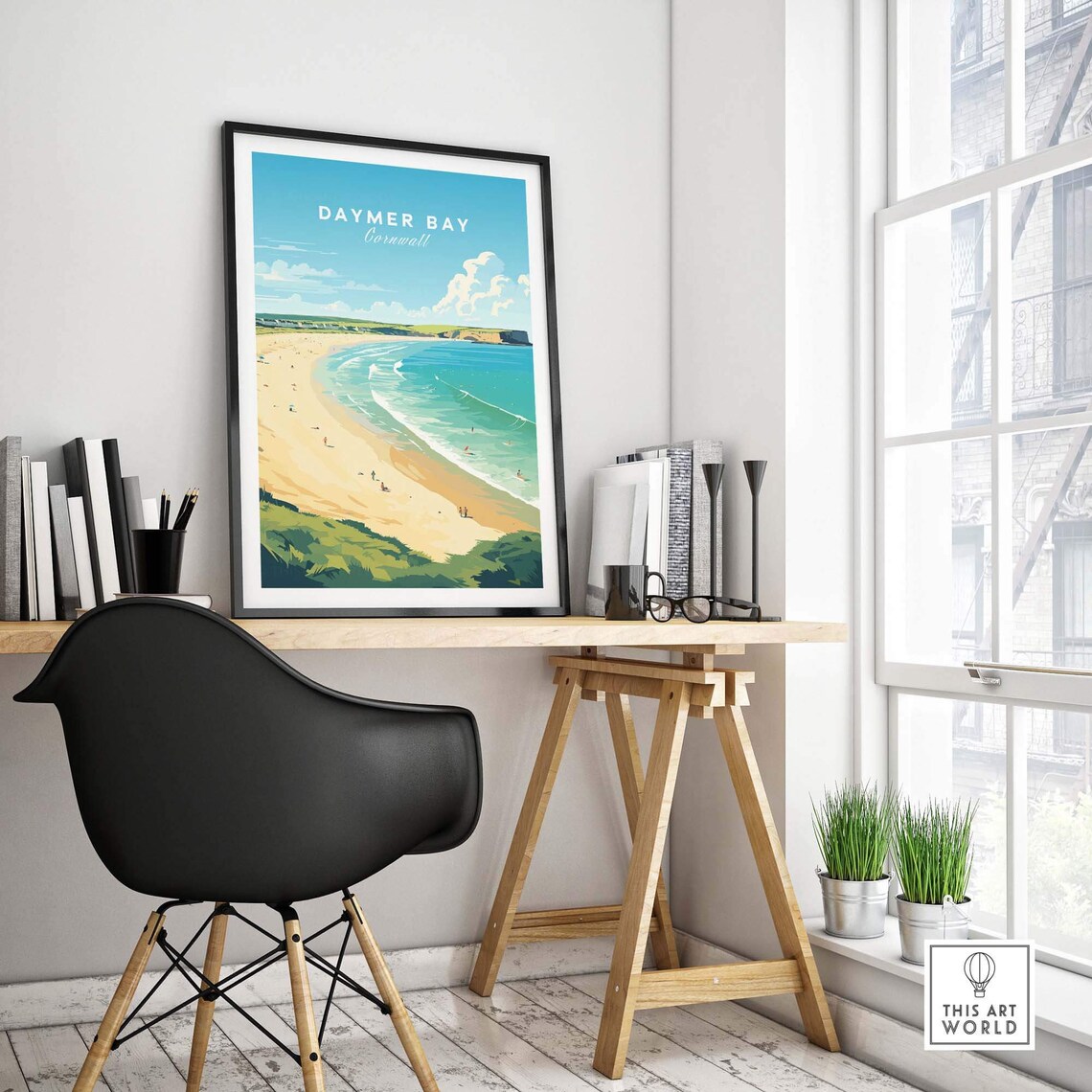 Daymer Bay Cornwall Travel Poster, Landscape Art - Image 4