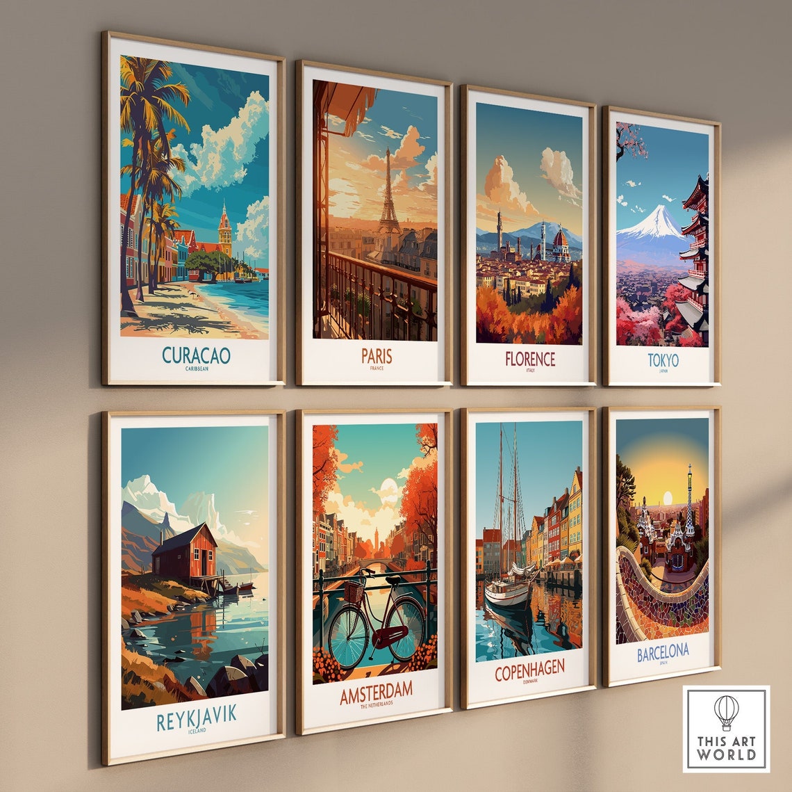 Curacao Travel Print Wall Art Curacao Gift Wall Hanging Poster Curacao Painting Curacao Illustration - Image 3