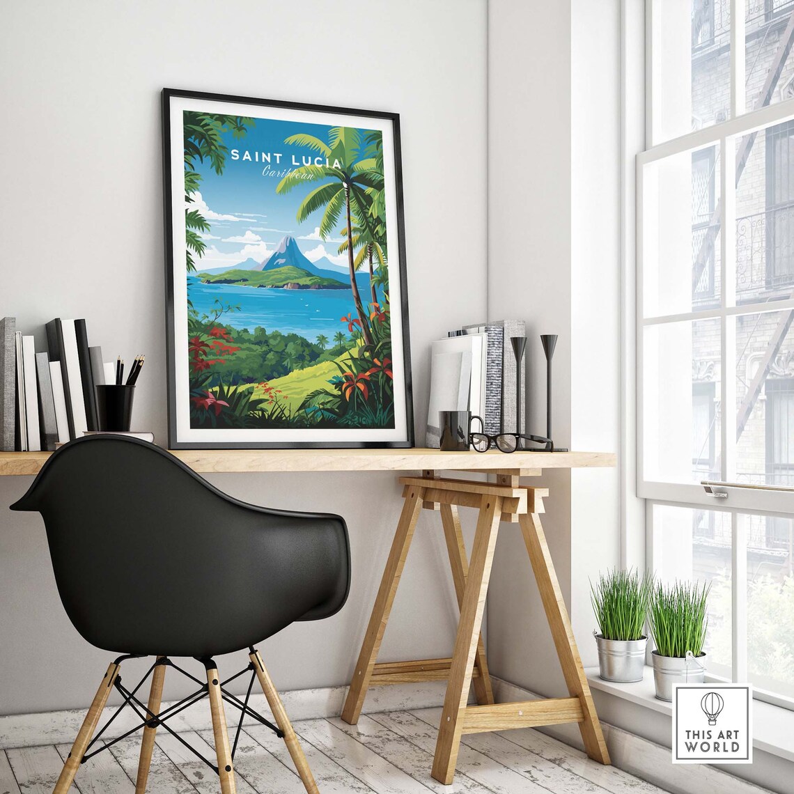 Saint Lucia Travel Poster, Home Decor Print