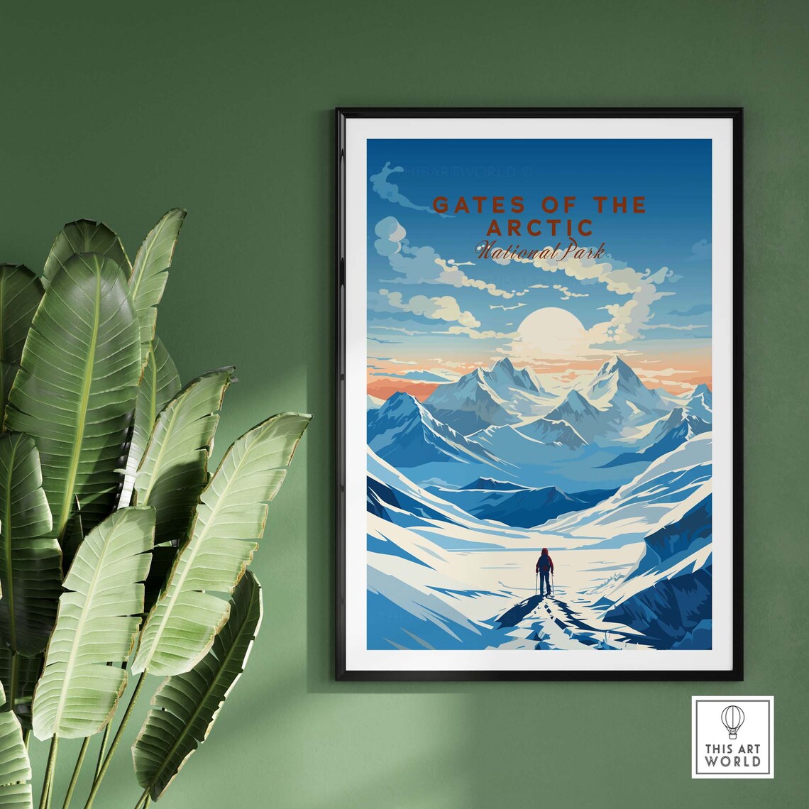 Gates Of The Arctic National Park Arctic Skier Snow Peak Poster - Image 2