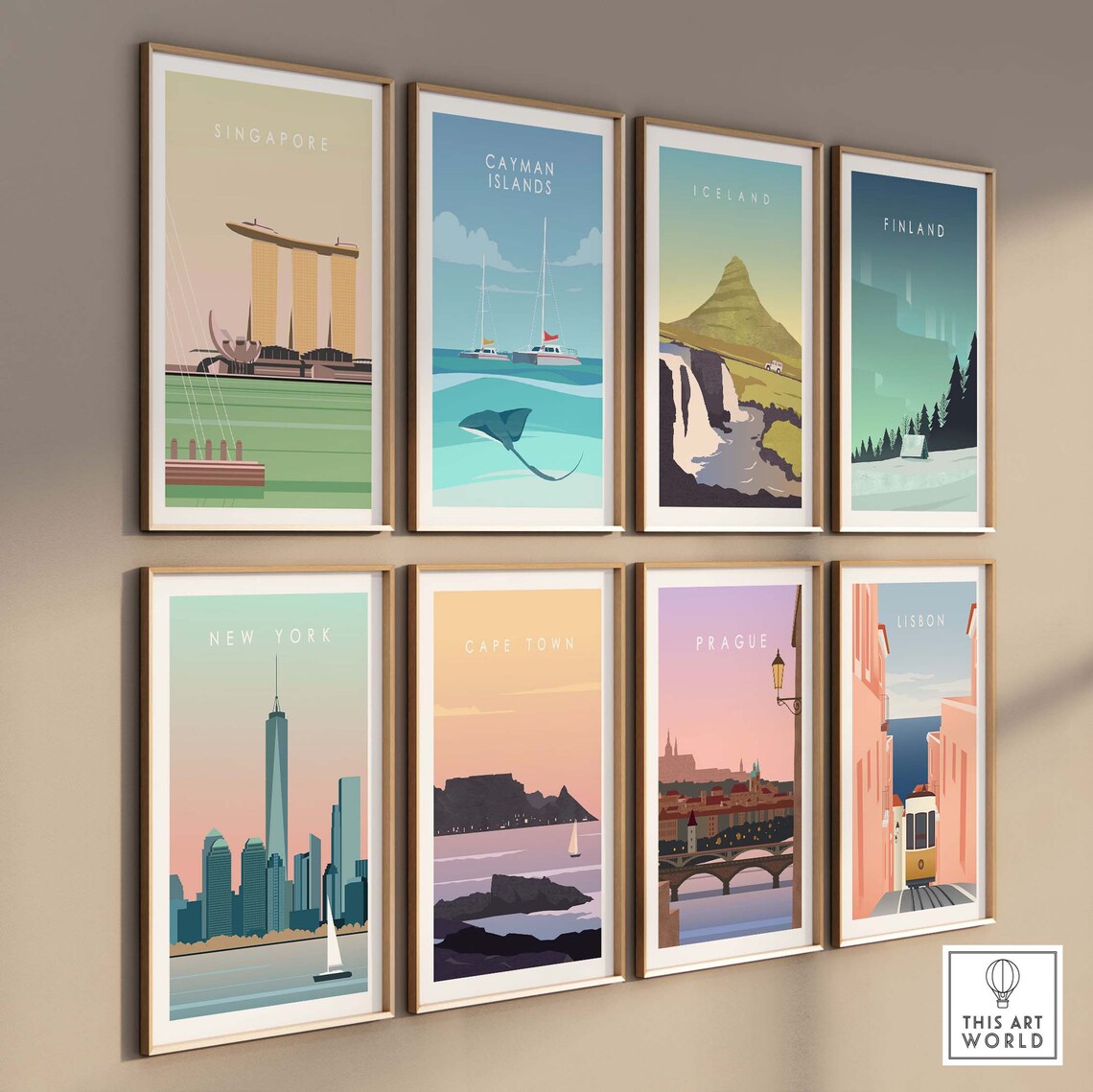 Singapore Skyline Travel Poster Print, Asia Home Decor - Image 3