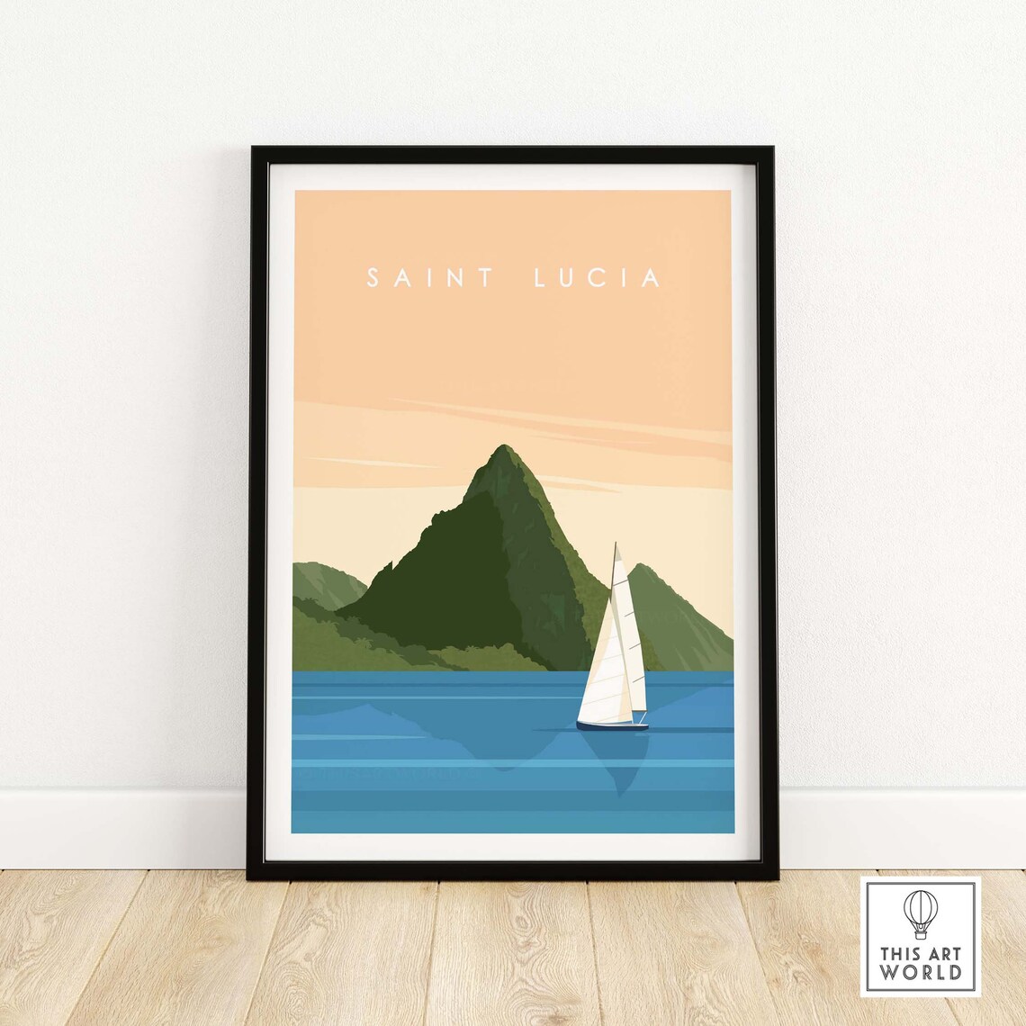 Saint Lucia Caribbean Island Travel Poster Art Print
