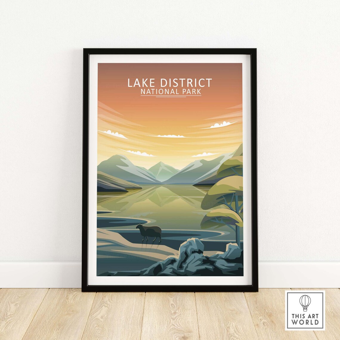 Lake District Travel Poster, English Countryside Print