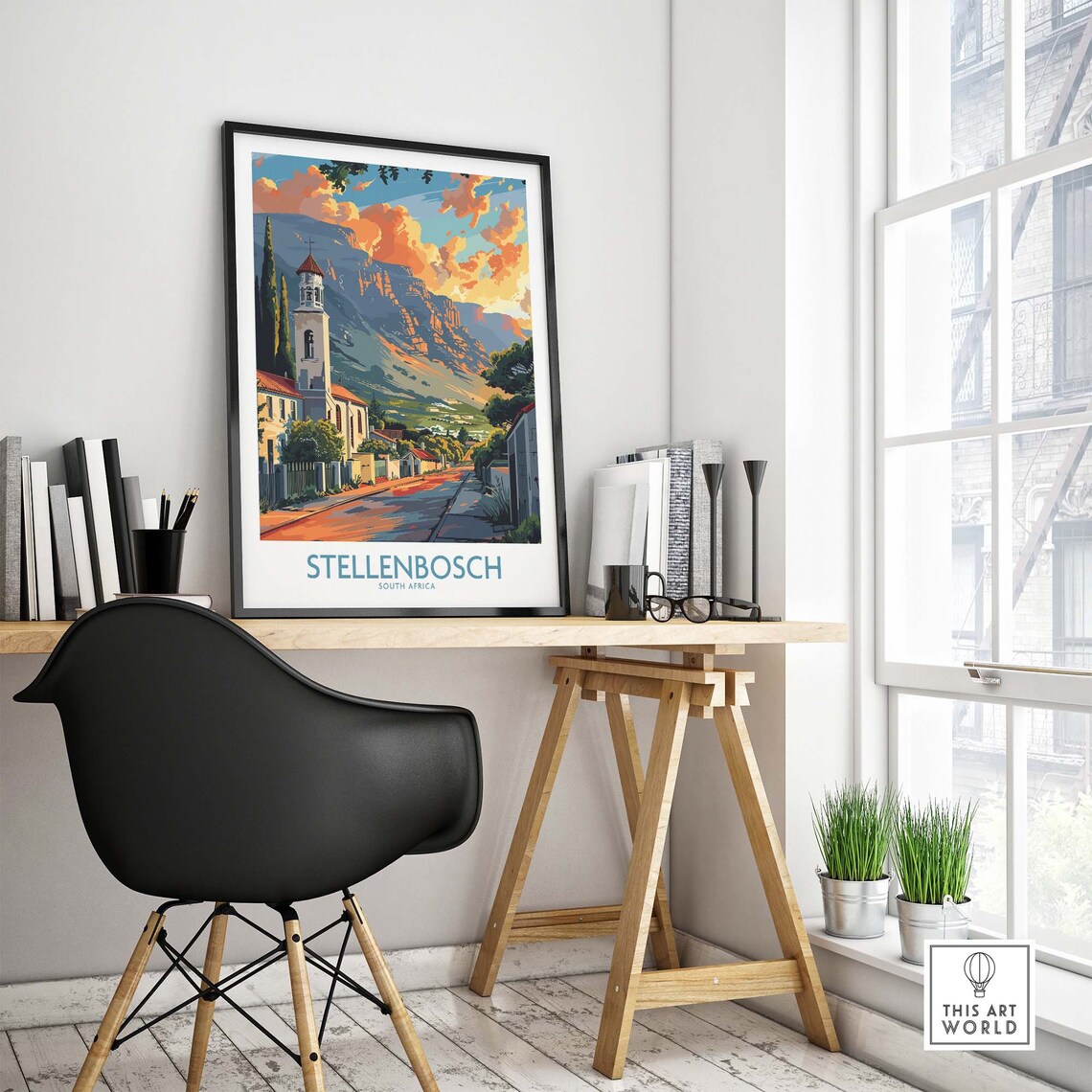 Stellenbosch South Africa Mountain Church Street Golden Hour Poster - Image 4