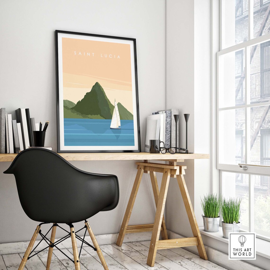 Saint Lucia Caribbean Island Travel Poster Art Print - Image 4