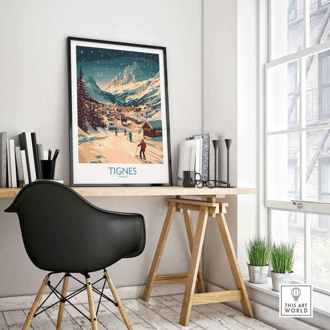 Tignes Ski Resort Travel Poster, France - Image 4