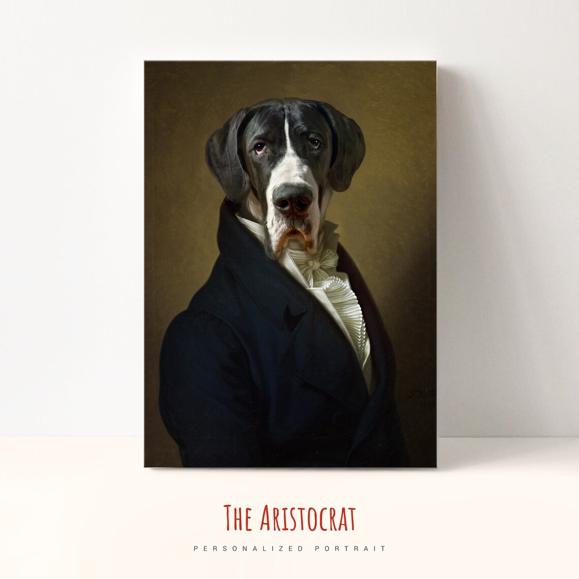 Custom Great Dane Royal Portrait Dog Gentleman Oil Painting Art Poster - Image 2