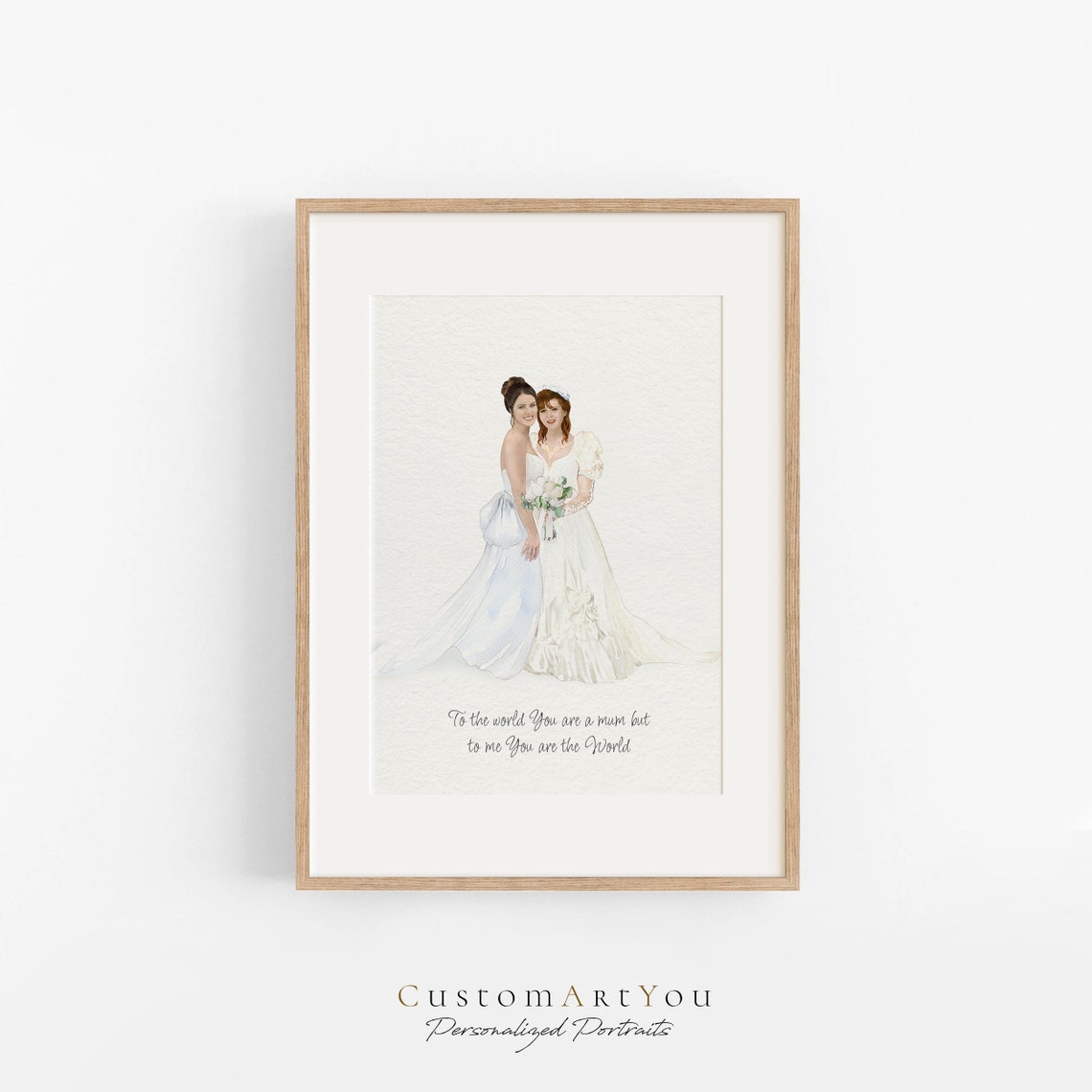 Custom Portrait From Photo Personalized Mothers Day Gifts Mother Gift From Daughter Family Watercolor Painting Mom Grandma Birthday Gift - Image 2