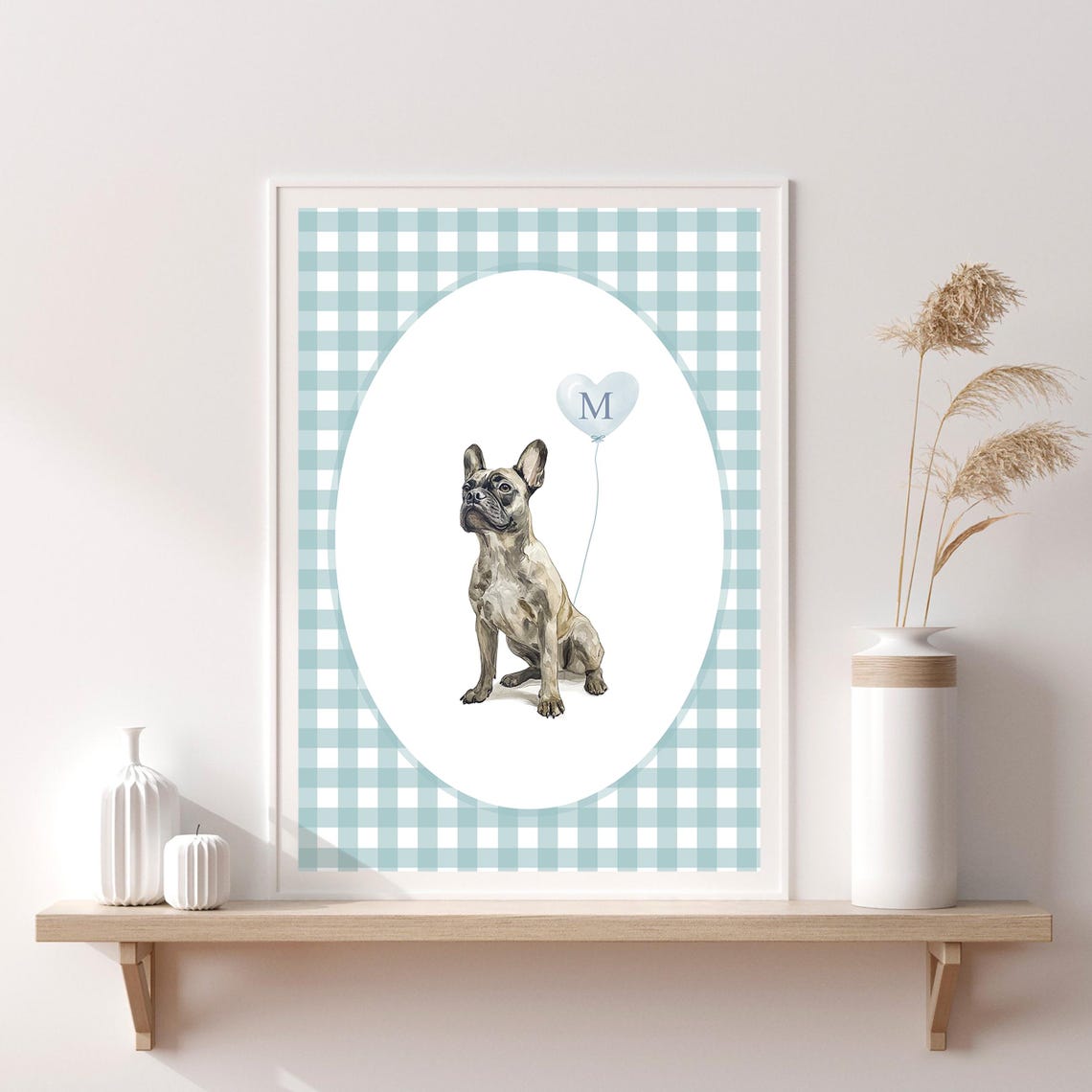 Nursery Wall Art Print Pet Portrait Custom Dog Painting From Photo Pet Memorial Gift William Morris Print Bulldog Watercolor Painting - Image 4