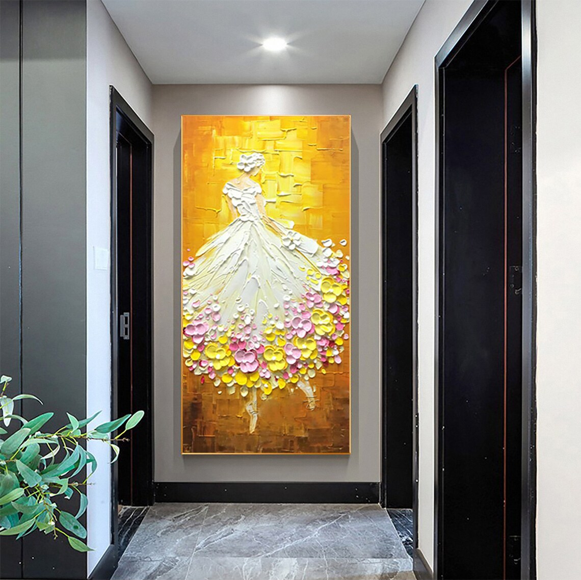 Ballerina Painting, Abstract Floral Wall Art Print - Image 3