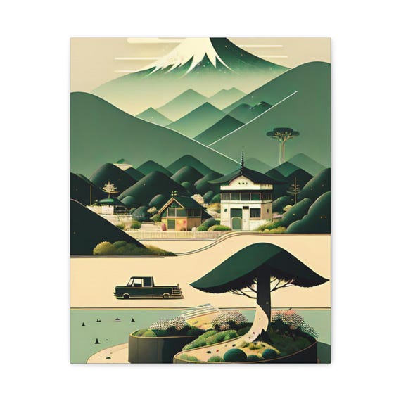 Mountain Landscape Matte Canvas Art Print Modern Home Decor