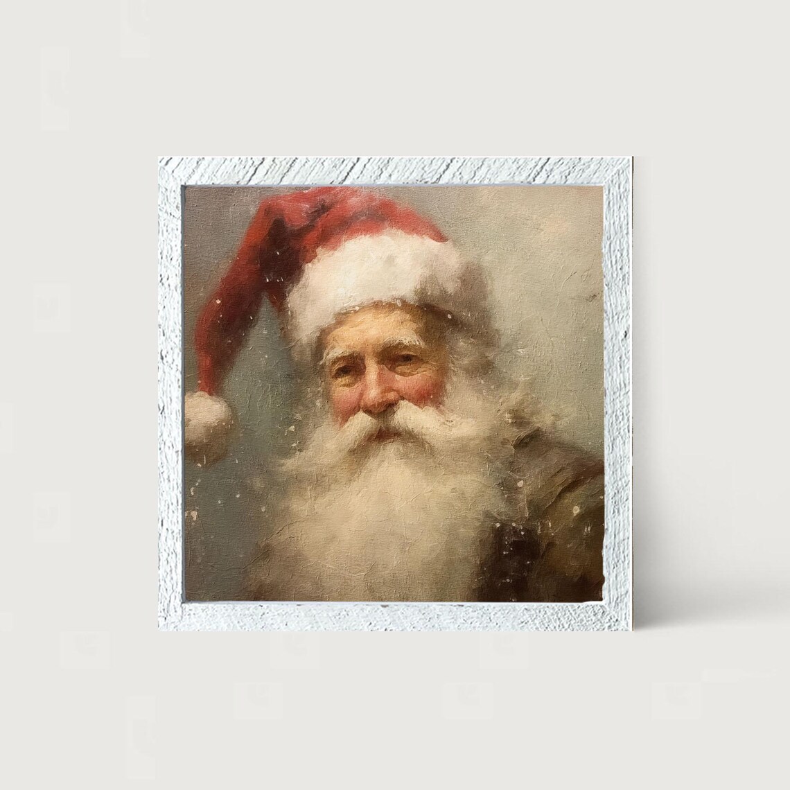 Santa Portrait, Snowy Christmas Art Print - Image 3