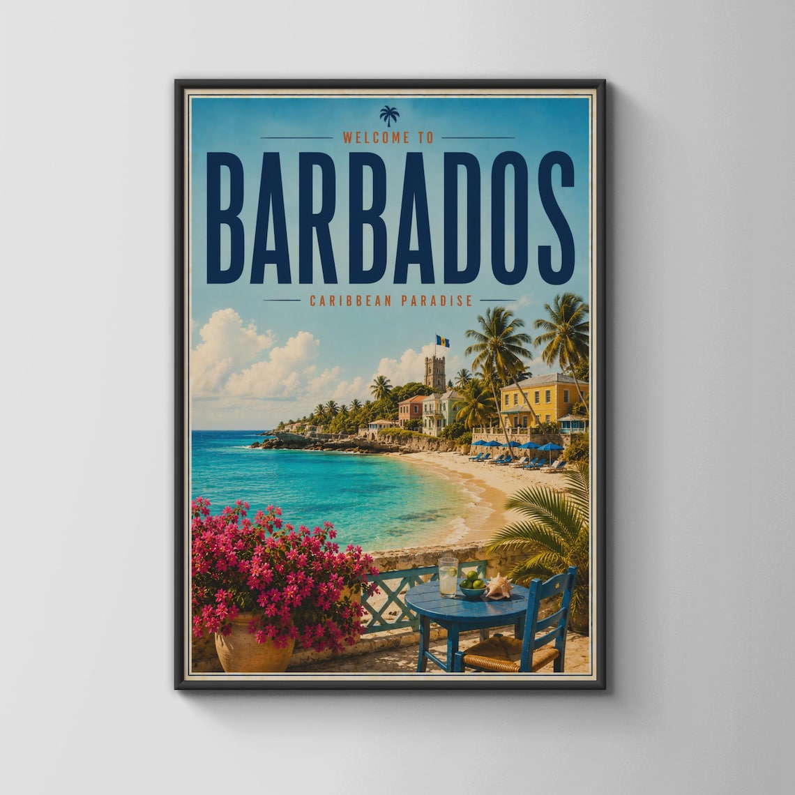 Welcome To Barbados Tropical Beach Art Print