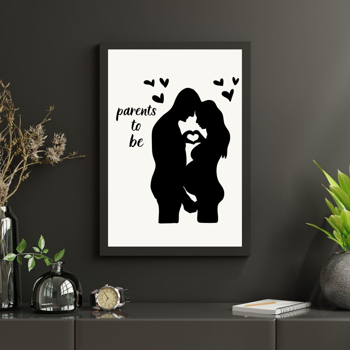Parents To Be Minimalist Romantic Art Print - Image 2