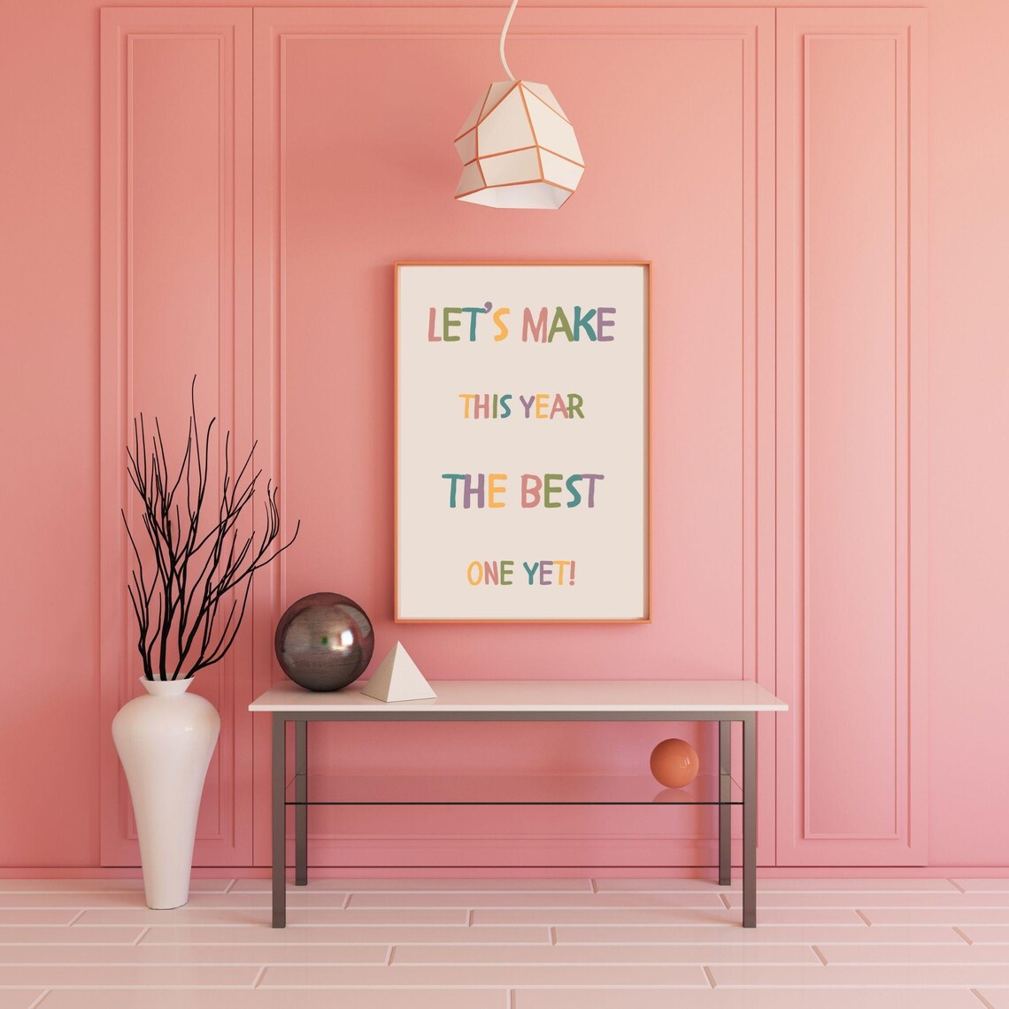 Let's Make This Year The Best One Yet Colorful New Year Quote Poster - Image 4