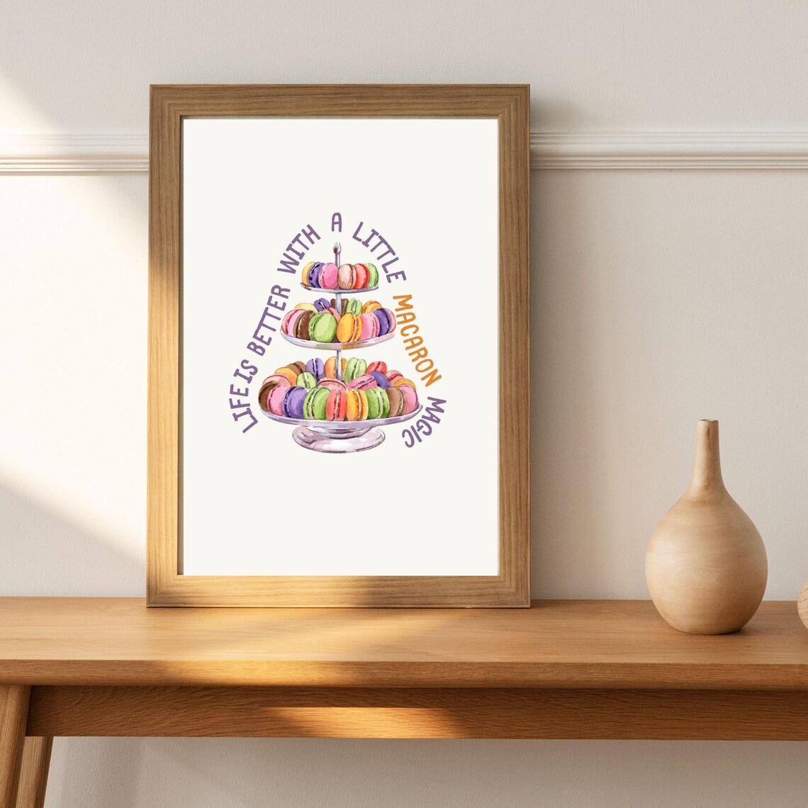 Life Is Better With A Little Macaron Magic Fun Colorful Kitchen Art Minimalist Kitchen Decor Positive Fun Wall Poster - Image 6