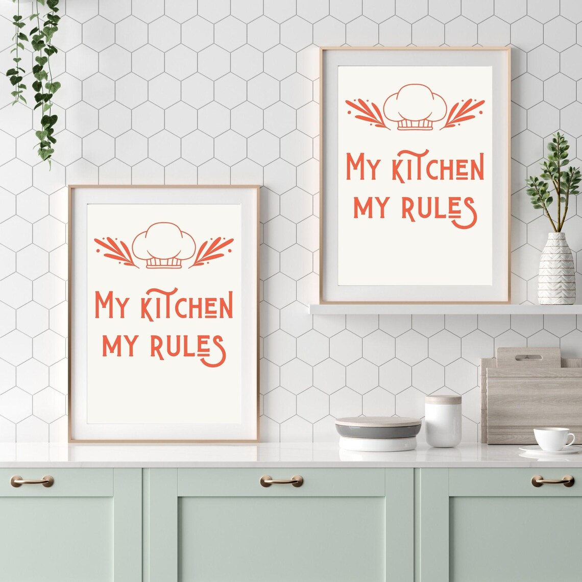 My Kitchen My Rules, Cute Minimalist Kitchen Art - Image 2