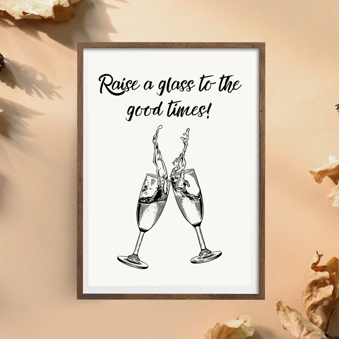 Raise A Glass To The Good Times Champagne Toast Minimalist Wall Poster - Image 2