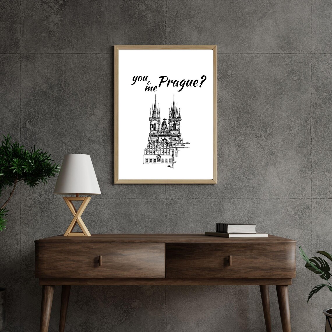 You And Me Prague Romantic Minimalist Travel Art - Image 6