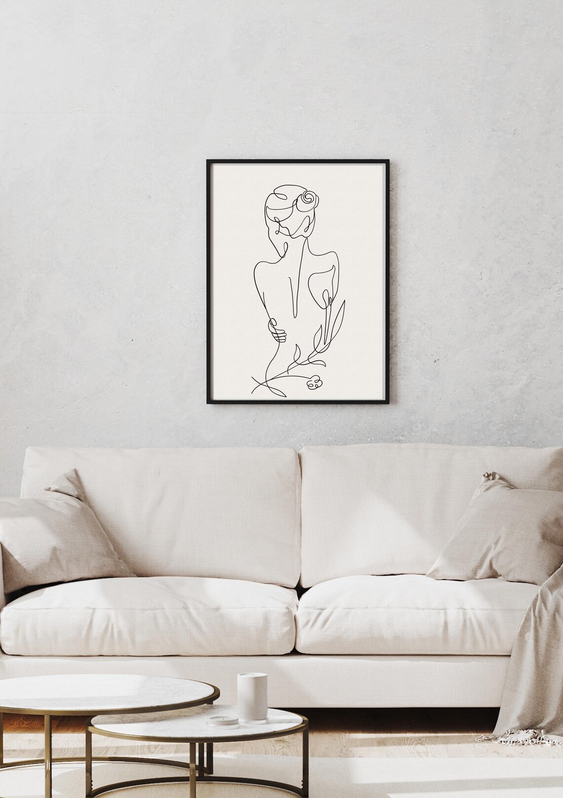 Elegant One Line Female Figure Continuous Drawing Minimalist Poster - Image 3