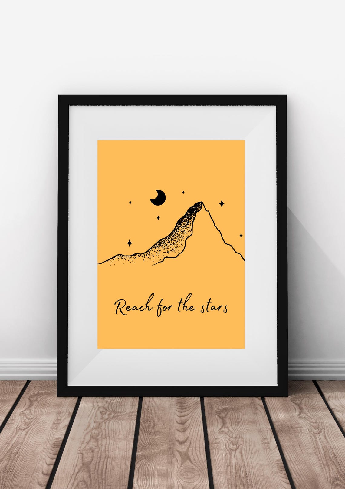 Reach For The Stars Wall Art Motivational Mountain Print Celestial Inspirational Poster Modern Minimalist Decor - Image 3