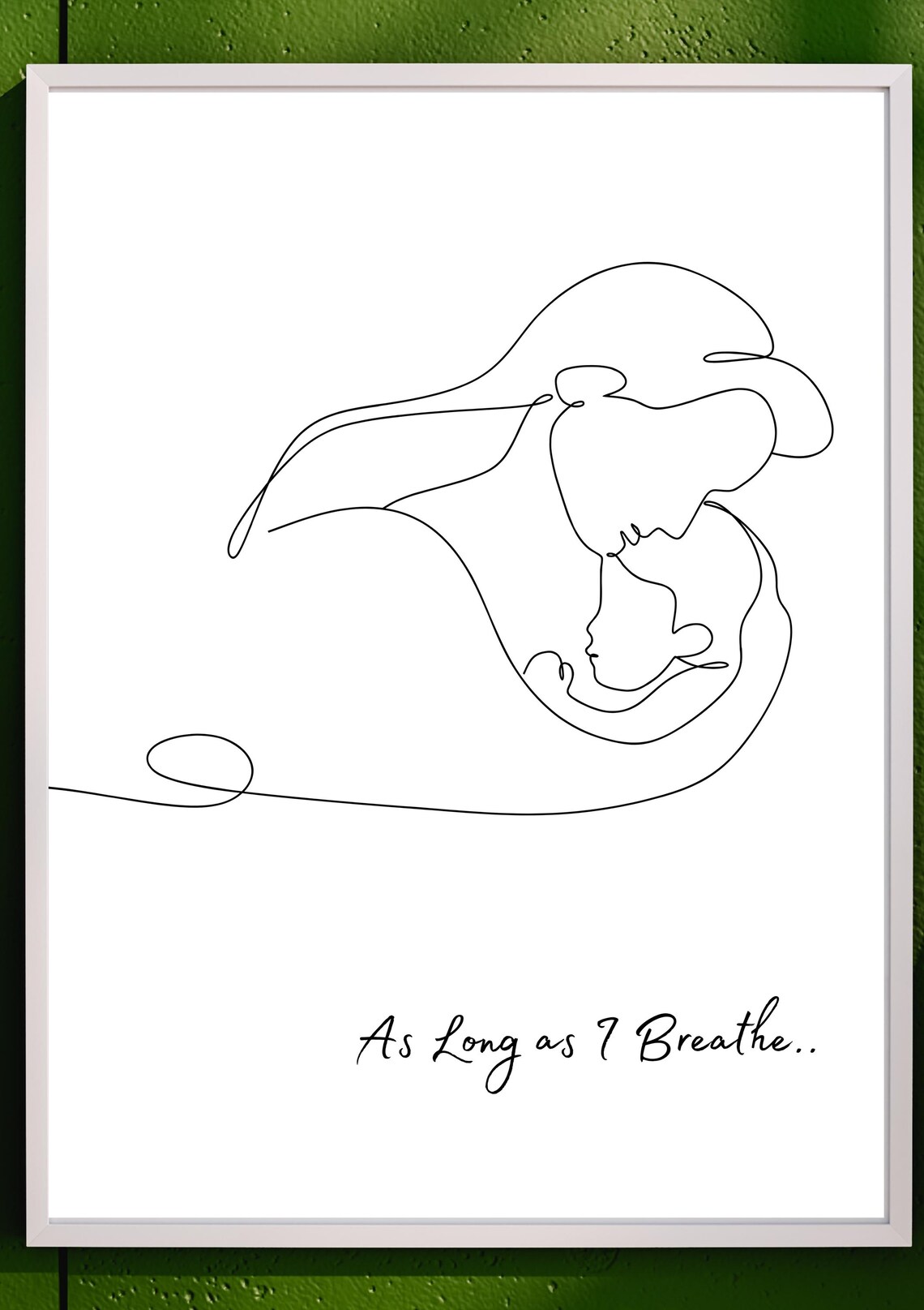 Mother Holding Child Single Line Art Motherhood Bond Wall Poster - Image 2