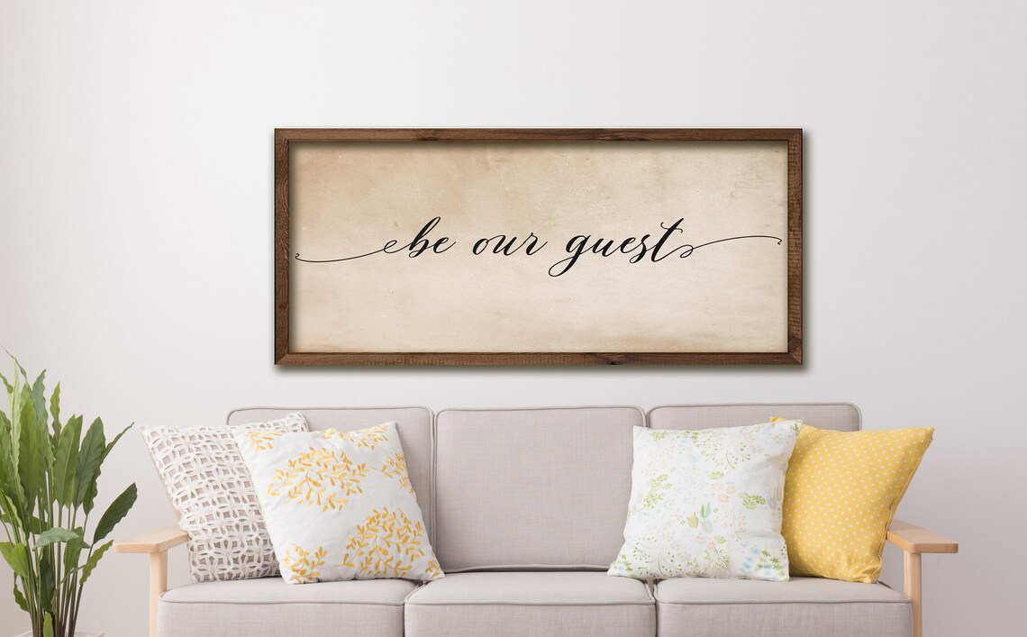 Be Our Guest Wood Sign, Guest Room Wall Art Print - Image 3