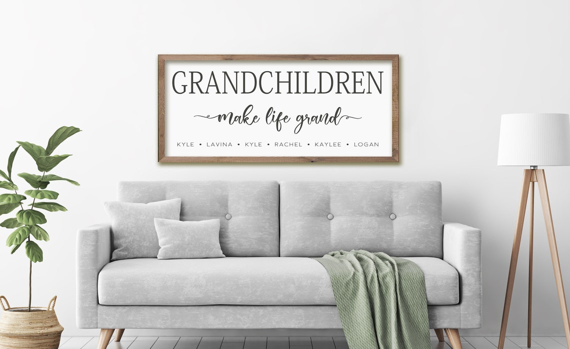 40 Off Gift For Grandparents Sign With Names Grandchildren Sign Personalized Grandchildren Make Life Grand Wood Sign Grandparent Gift - Image 2