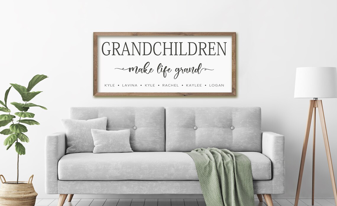 Grandchildren Make Life Grand Custom Family Names Sign Poster - Image 2
