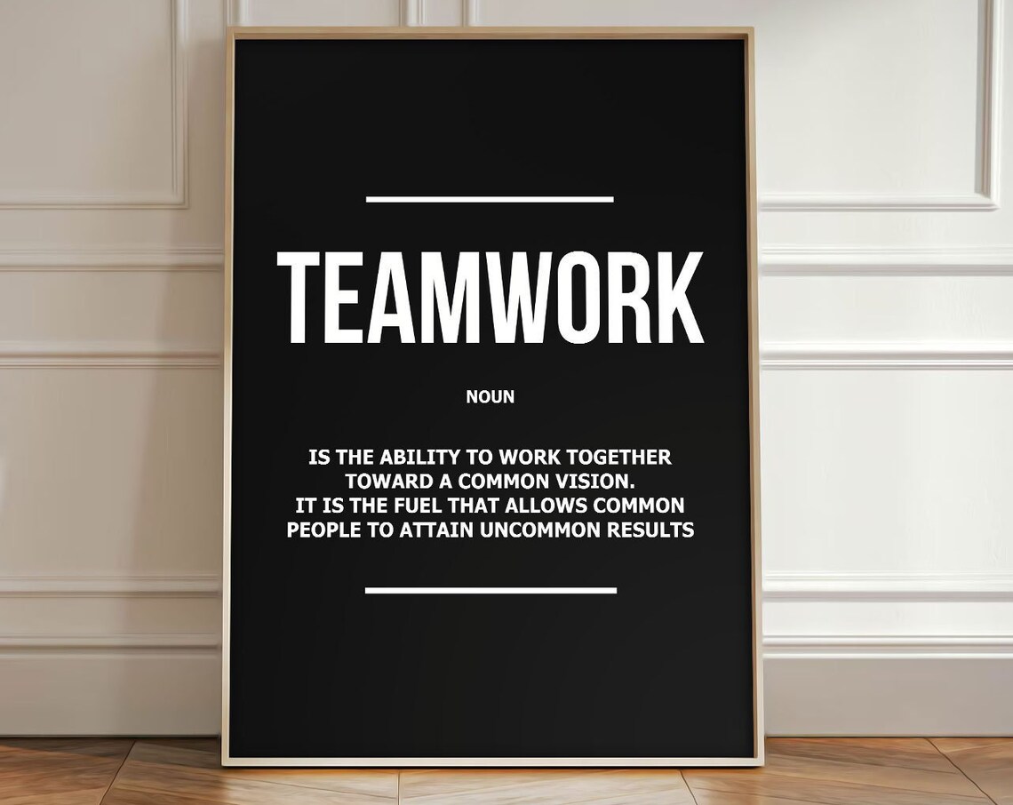 Teamwork Inspirational Quote Art Print, Office Decor