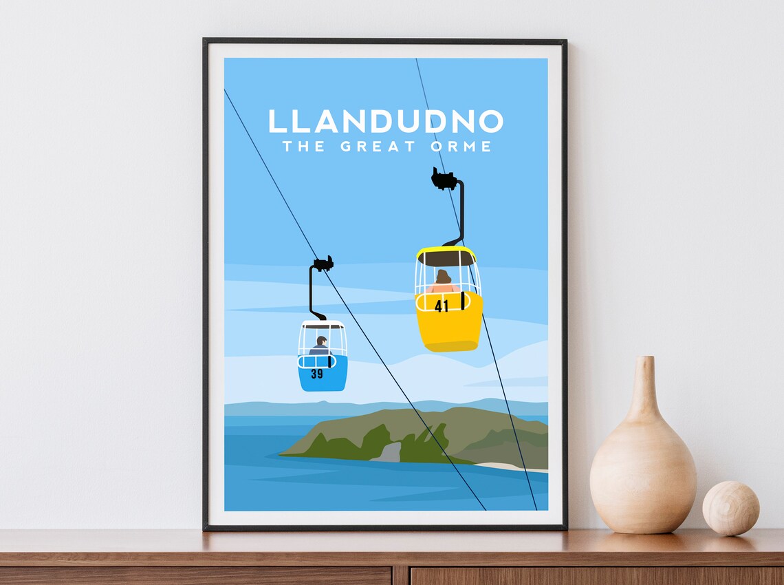 Llandudno Travel Poster, Wales and Great Orme
