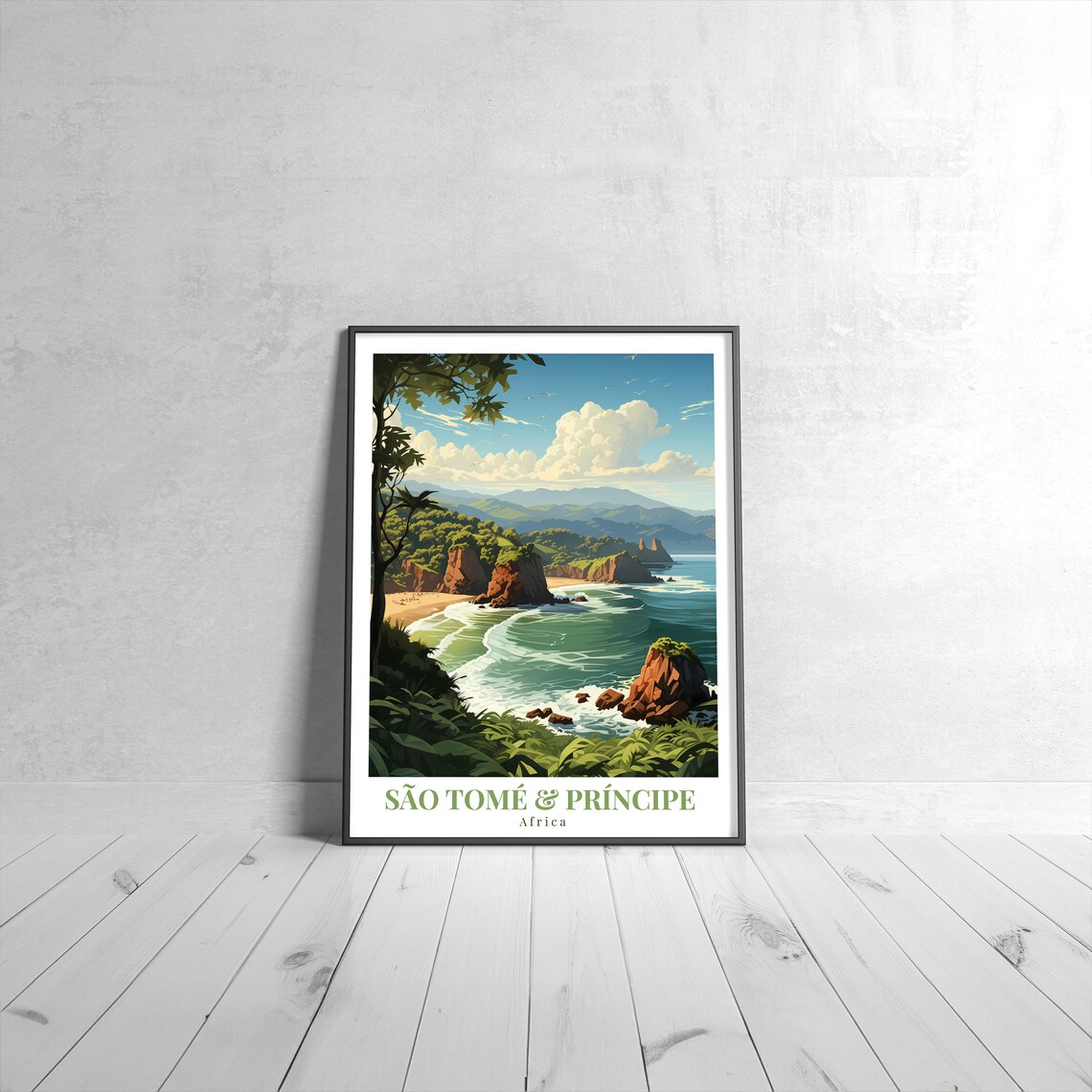 São Tomé And Príncipe Vintage Travel Poster