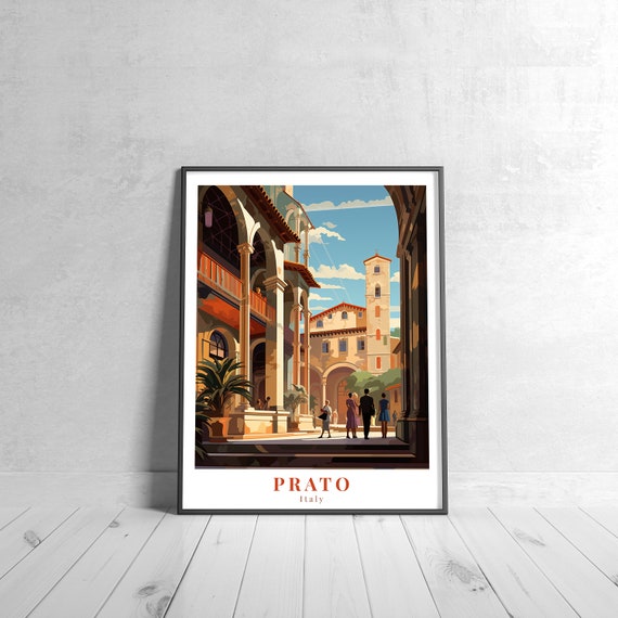 Prato Vintage Travel Poster Retro Italy Art Print Colorful Home Decor Wall Unique Gift