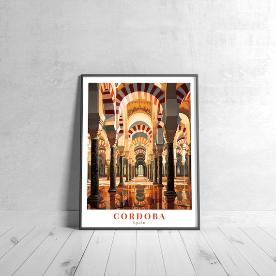 Cordoba Vintage Travel Poster Retro Spain Art Print Colorful Home Decor Wall Unique Gift