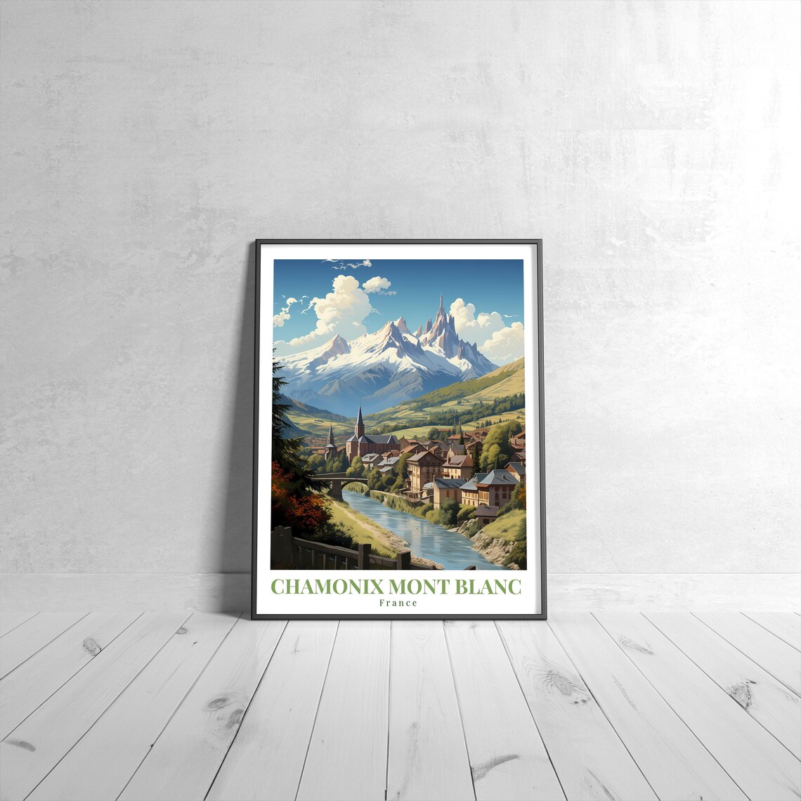 Chamonix Montblanc Vintage Travel Poster, France