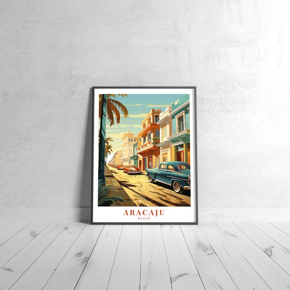 Aracaju Vintage Travel Poster Retro Brazil Art Print Colorful Home Decor Wall Unique Gift