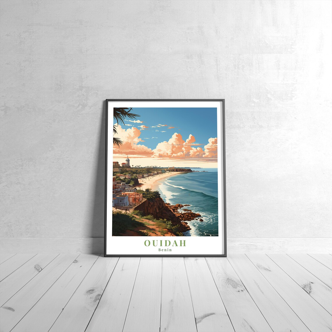 Ouidah Vintage Travel Poster, Benin Art Print