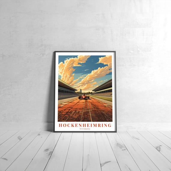 Hockenheimring Vintage Travel Poster Retro Germany Art Print Colorful Home Decor Wall Unique Gift