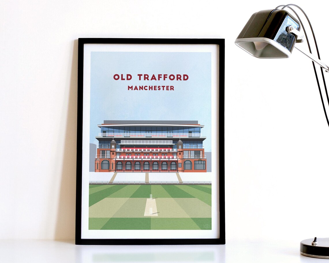 Lancashire County Cricket, Contemporary Old Trafford Art Print