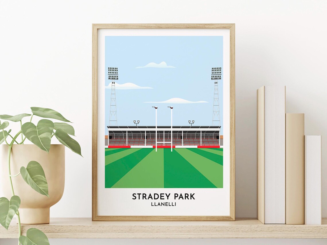 Llanelli RFC Former Stadium Stradey Park Travel Poster