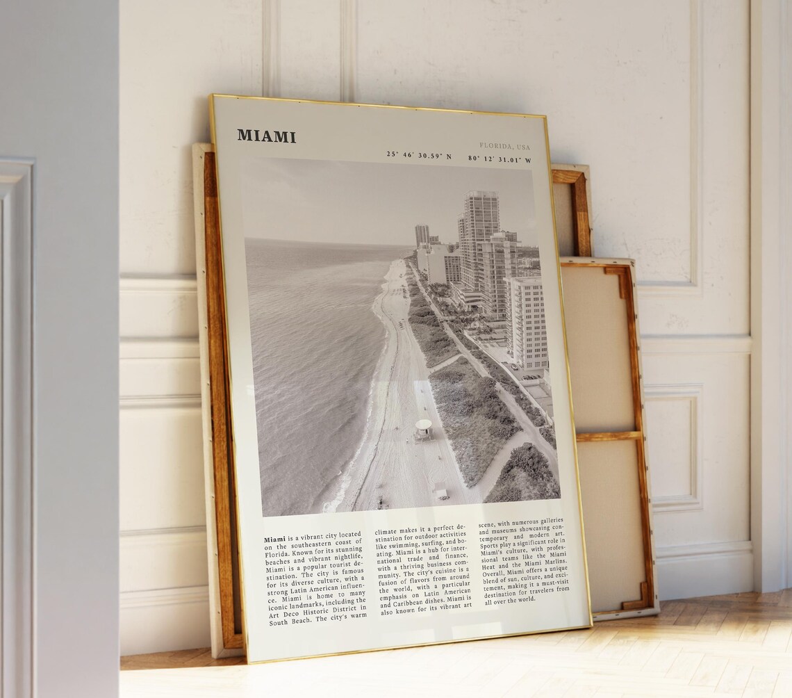 Miami Beach Vintage Florida Travel Poster