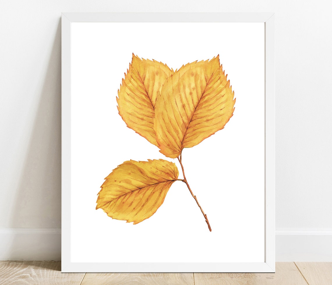Watercolor Fall Leaves Print Autumn Decor