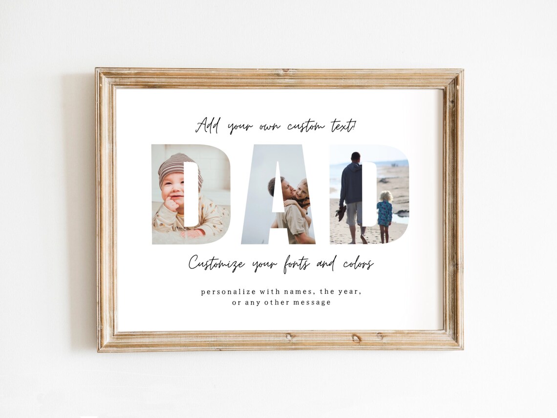 Custom Father's Day Photo Collage Wall Art Print - Image 2