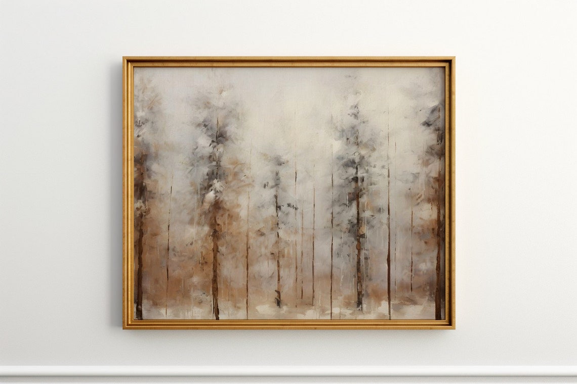 Mist Among The Pines Antique Print