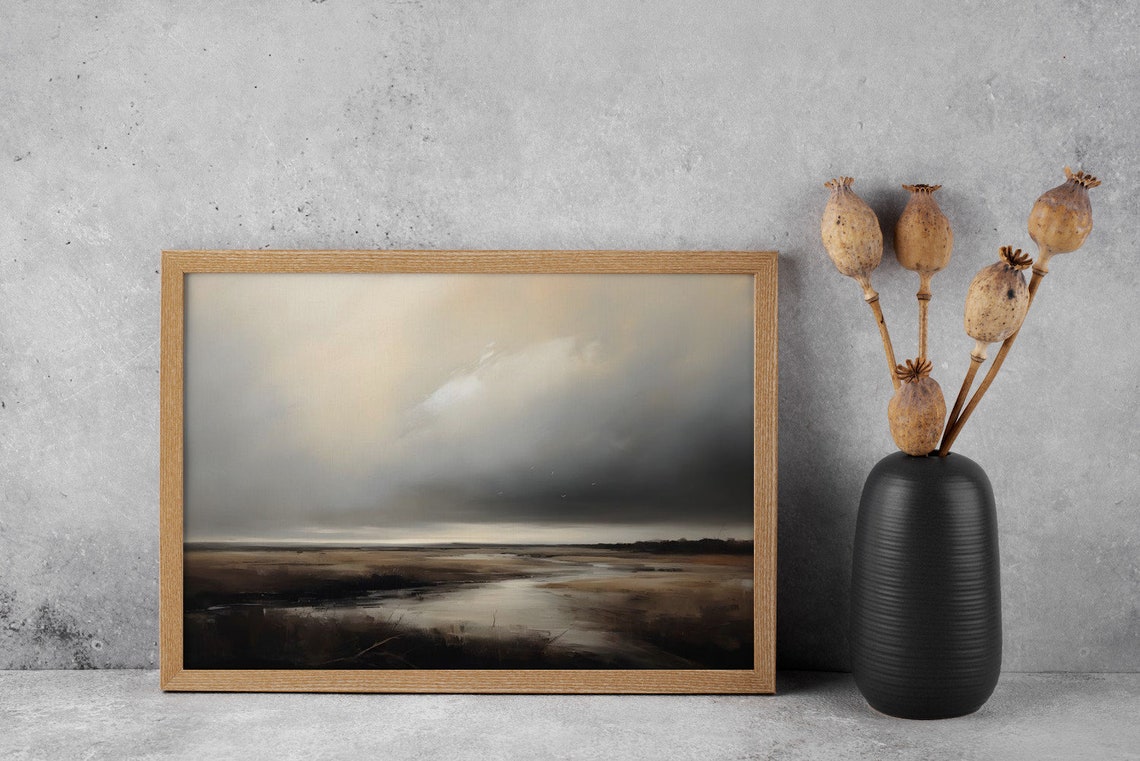 Moody Marshland Antique Print - Image 3