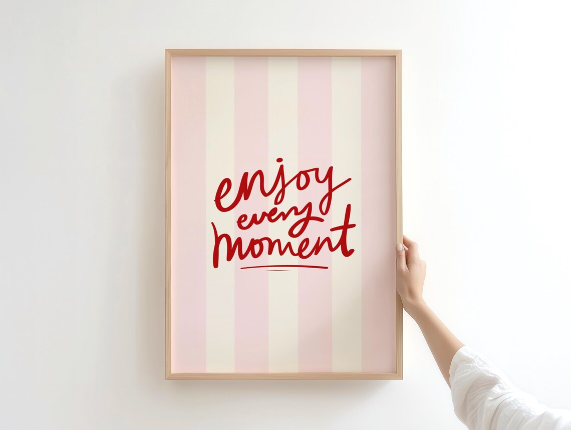Inspirational Quote Wall Art Preppy Red And Pink Decor Positive Affirmation Poster