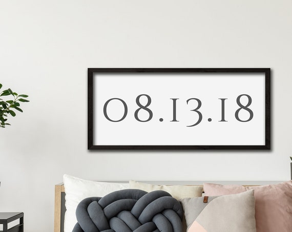 Custom Wedding Date Sign Minimalist Personalized Milestone Poster