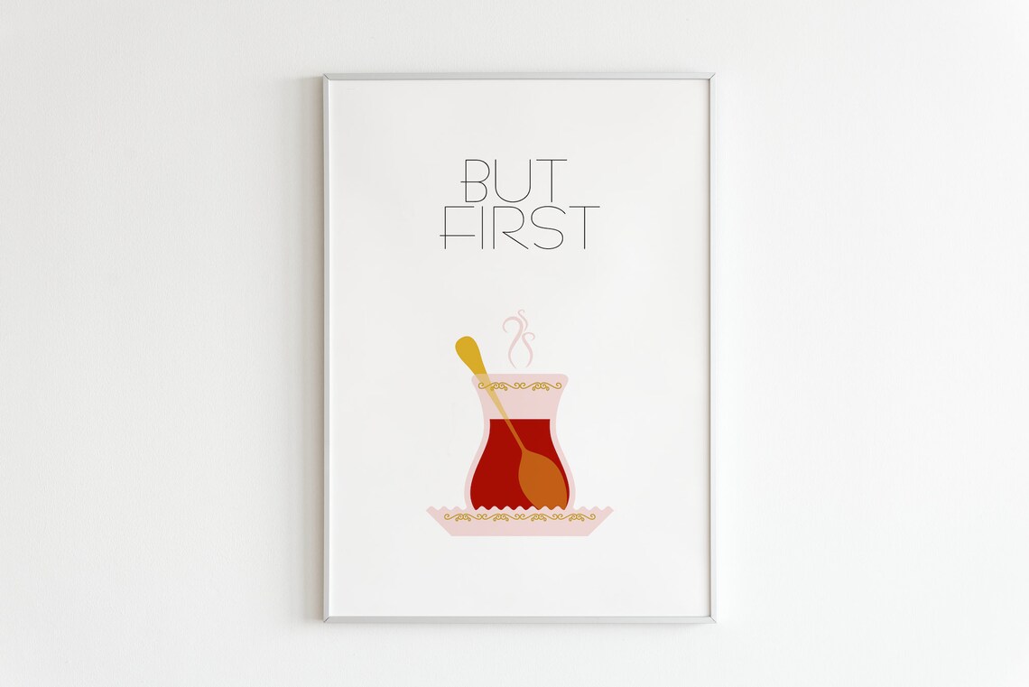 But First Turkish Tea Kitchen Typography Art Print - Image 2