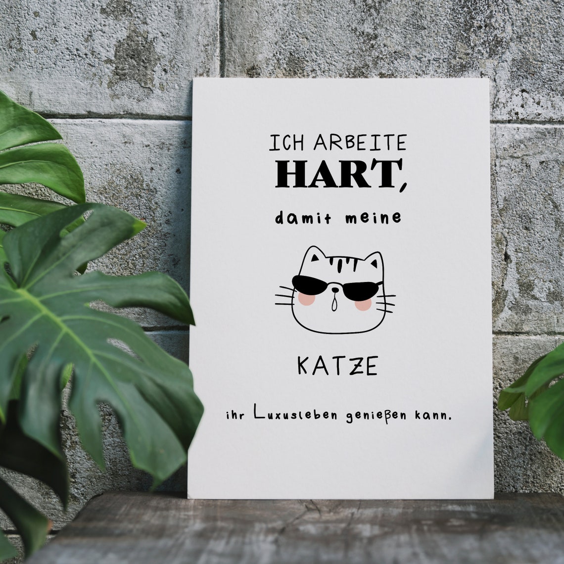 Ich Arbeite Hart Damit Meine Katze Cute Sunglasses Cat Poster - Image 3
